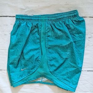 Nike teal geometric dri fit running shorts size M